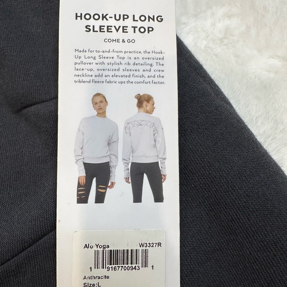 ALO Yoga Charcoal Long Sleeve Top - Picture 2 of 4